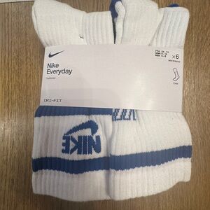 Nike Everyday Cushioned Crew Socks - White and Blue